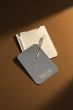 Load image into Gallery viewer, Stainless Steel Makeup Mixing Palette with Spatula and Faux Leather Pouch
